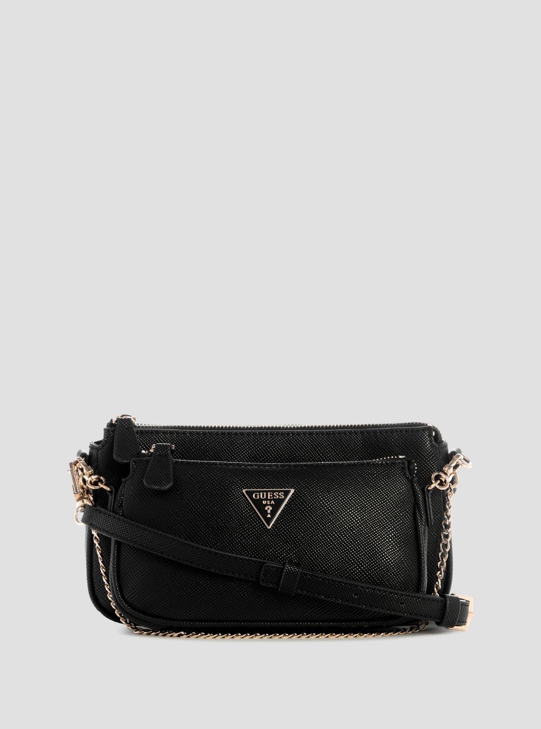 Black noelle ii double pouch crossbody bag