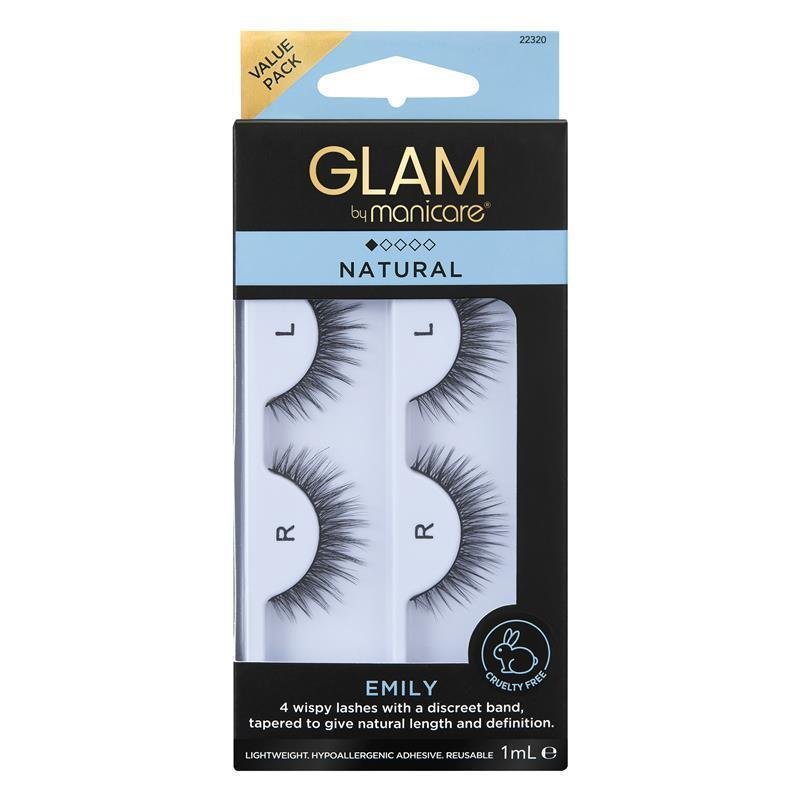 Glam By Manicare Emily Lashes 2 Pack Natural