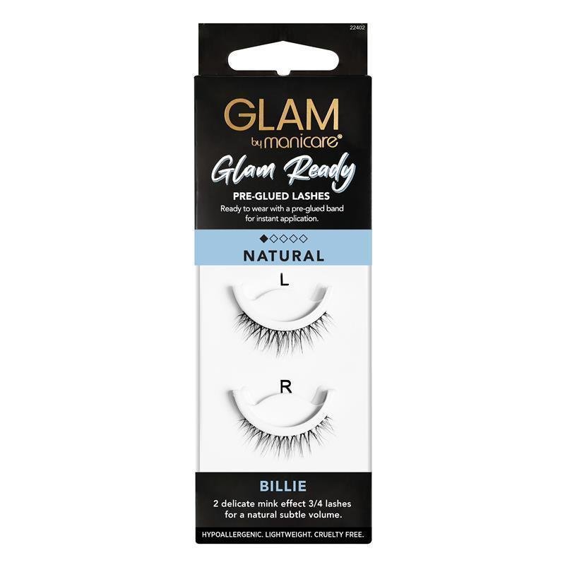 Glam By Manicare Glam Ready Pre-Glued Billie Lashes Natural