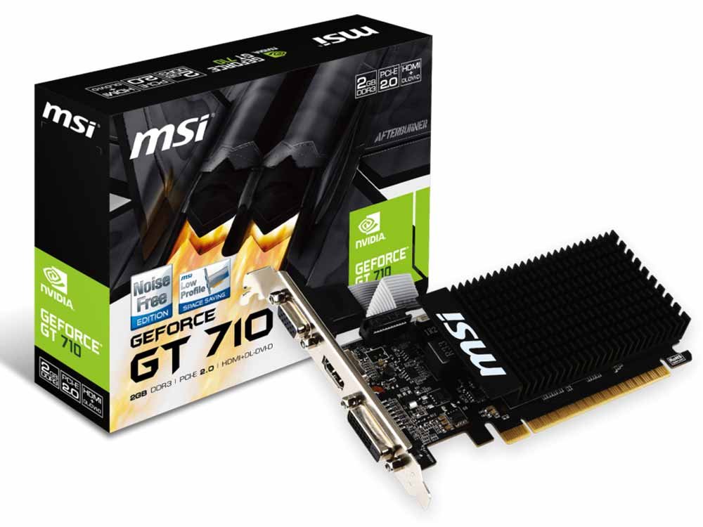 MSI GeForce GT 710 2GB GDDR3 Low-Profile Graphics Card