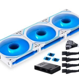 Lian Li SL120 Uni Fan Infinity 120mm ARGB Fan (3-Pack) with Controller – White