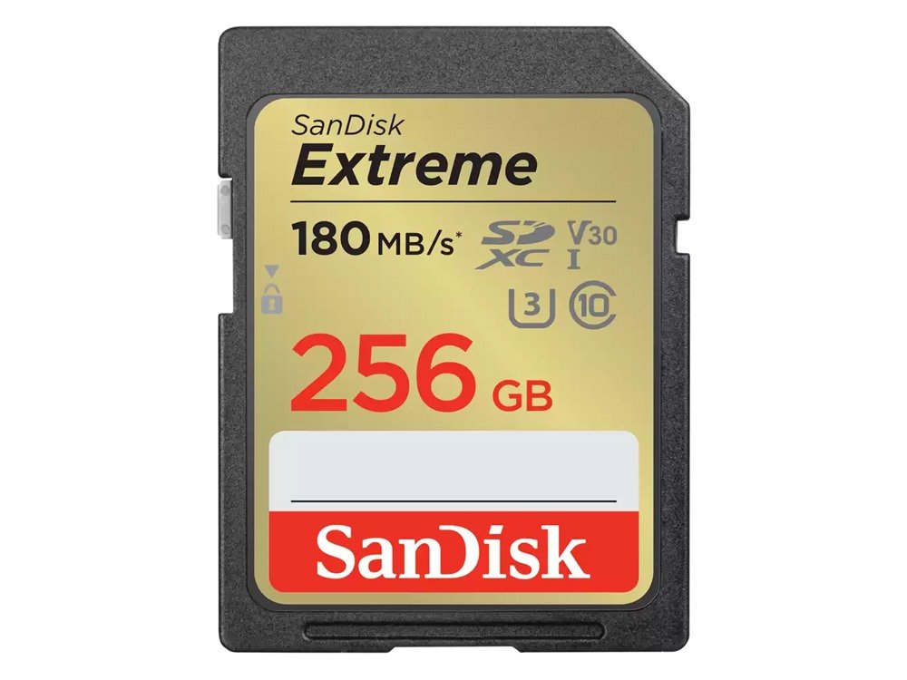 SanDisk Extreme 256GB V30 U3 SDXC UHS-I Memory Card