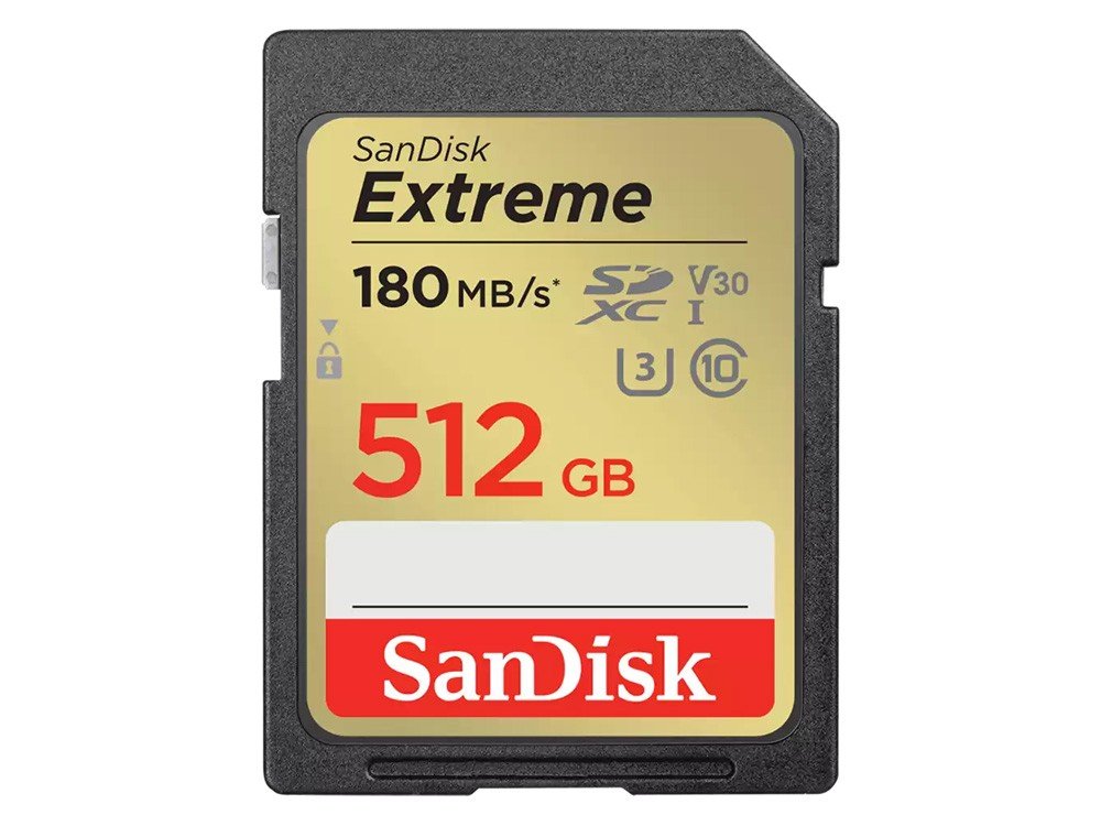 SanDisk Extreme 512GB V30 U3 SDXC UHS-I Memory Card