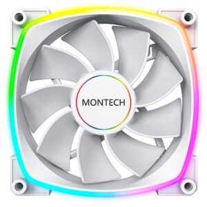 Montech RX140 PWM 140mm Reverse ARGB Fan – White