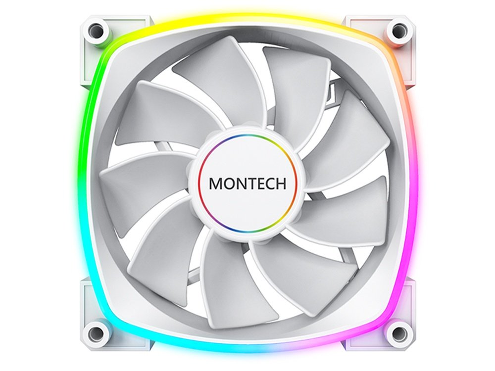 Montech RX140 PWM 140mm Reverse ARGB Fan - White