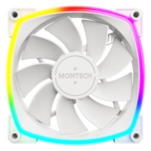 Montech RX120 PWM 120mm Reverse ARGB Fan – White