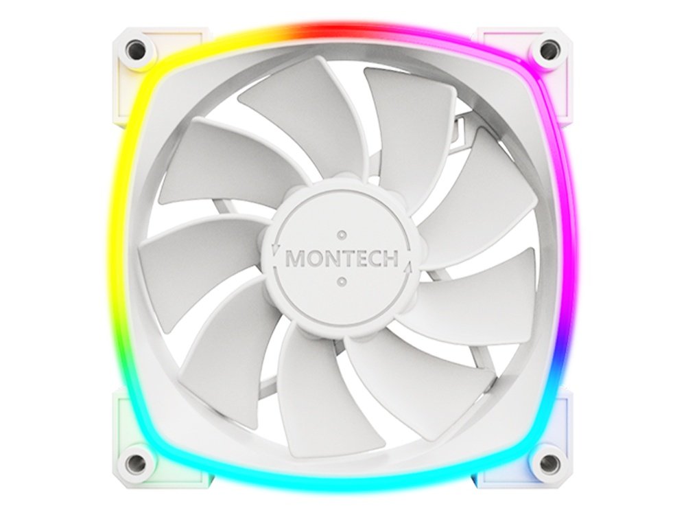 Montech RX120 PWM 120mm Reverse ARGB Fan - White