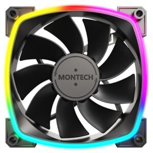 Montech RX120 PWM 120mm Reverse ARGB Fan – Black