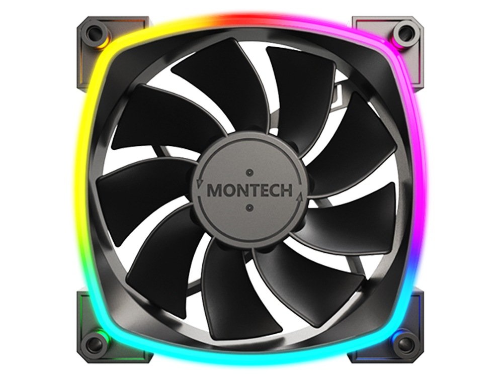 Montech RX120 PWM 120mm Reverse ARGB Fan - Black