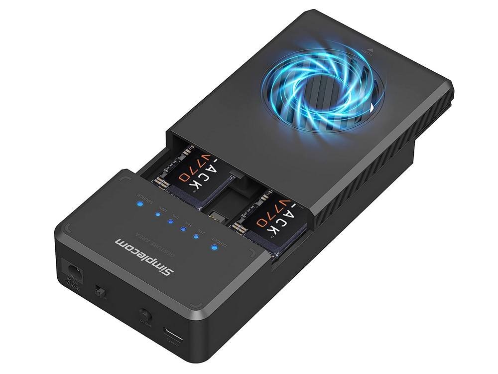 Simplecom SD560 Dual Bay NVMe M.2 SSD Enclosure Offline Clone Docking Station USB 3.2 Gen2 10Gbps