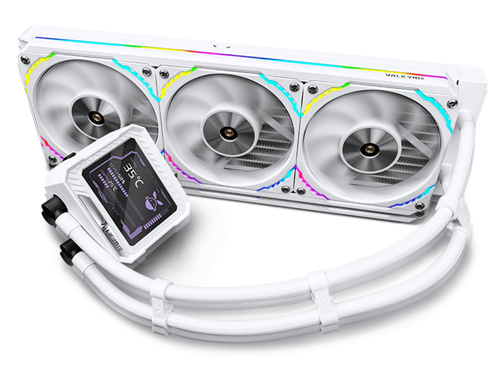 Valkyrie V360-Merlin 360mm 3.5" LCD All-in-one Liquid CPU Cooler - White