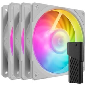 Cooler Master Mobius 120P PWM ARGB 3-Pack Fan Kit – White