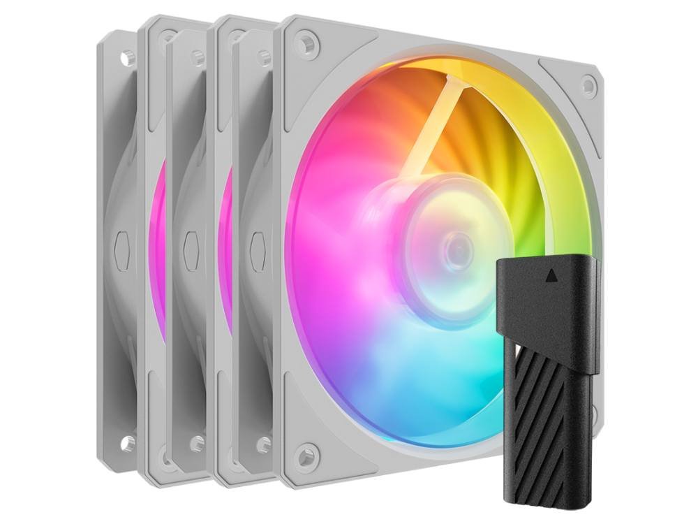 Cooler Master Mobius 120P PWM ARGB 3-Pack Fan Kit - White