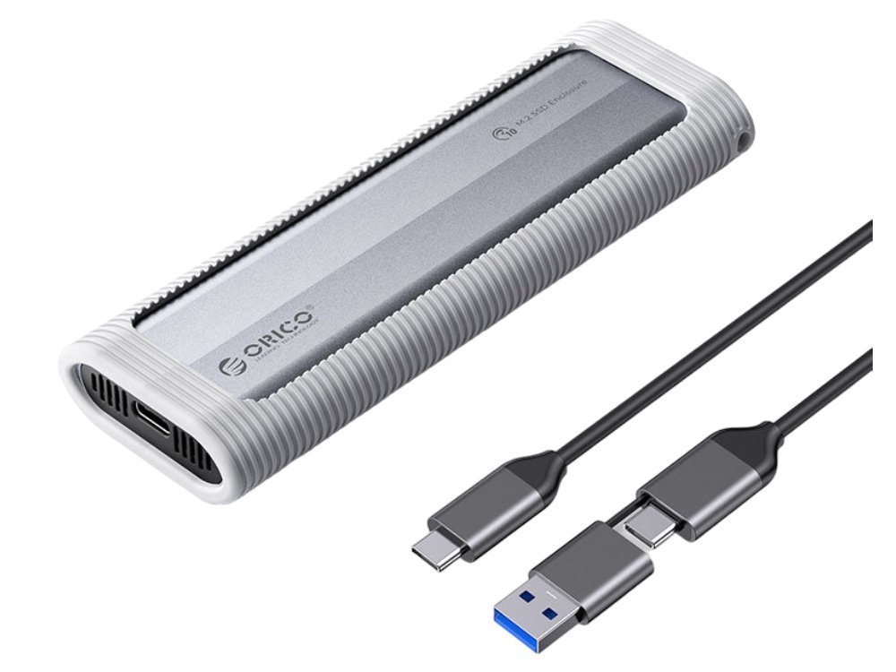 Orico M.2 NVMe SSD Enclosure with Silicone Protective Case - Grey