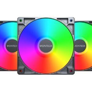 Montech GF120 ARGB 120mm PWM  Fan – Black (3-Pack)