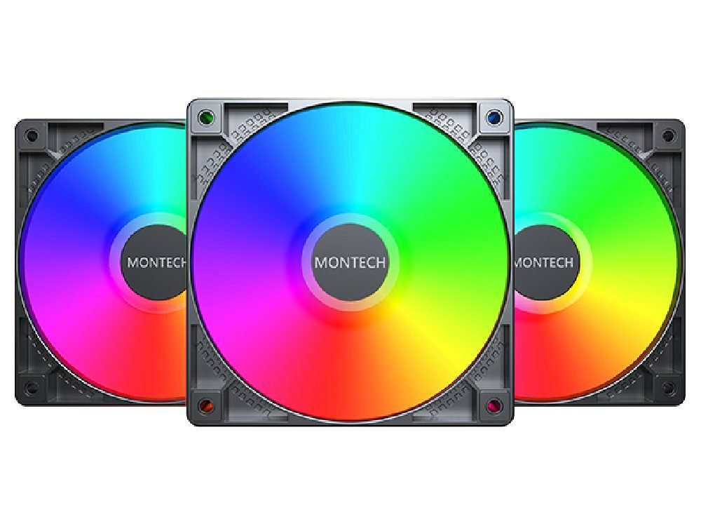 Montech GF120 ARGB 120mm PWM  Fan - Black (3-Pack)