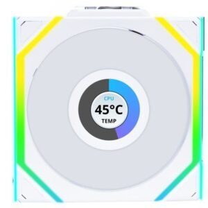 Lian Li Uni Fan SL Wireless LCD 120mm ARGB PWM Fan – White (1-Pack)