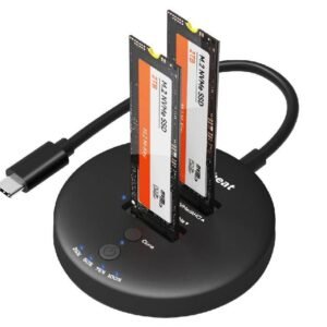 MBeat H3 USB 3.2 Gen2×2 20Gbps Dual M.2 NVMe SSD Dock with Clone Duplicator