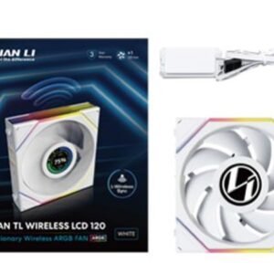 Lian Li Uni Fan TL120 LCD Wireless ARGB 120mm Fan – White (1-Pack)