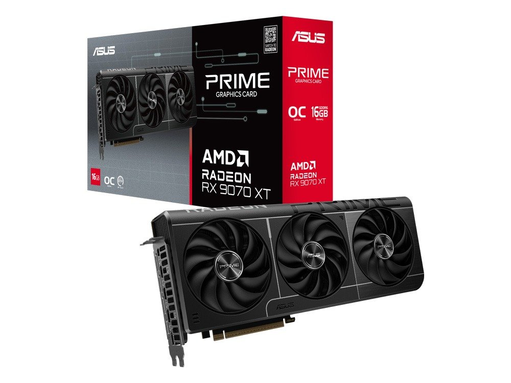 ASUS PRIME Radeon RX 9070 XT 16G OC Edition GDDR6 Graphics Card