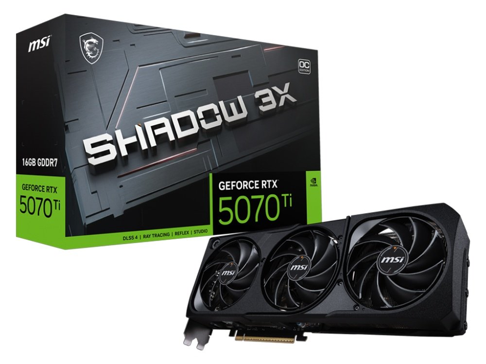 MSI GeForce RTX 5070 Ti 16G Shadow 3X OC GDDR7 Graphics Card