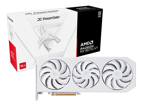 PowerColor Hellhound Spectral Radeon RX 9070 XT 16GB GDDR6 Graphics Card - White