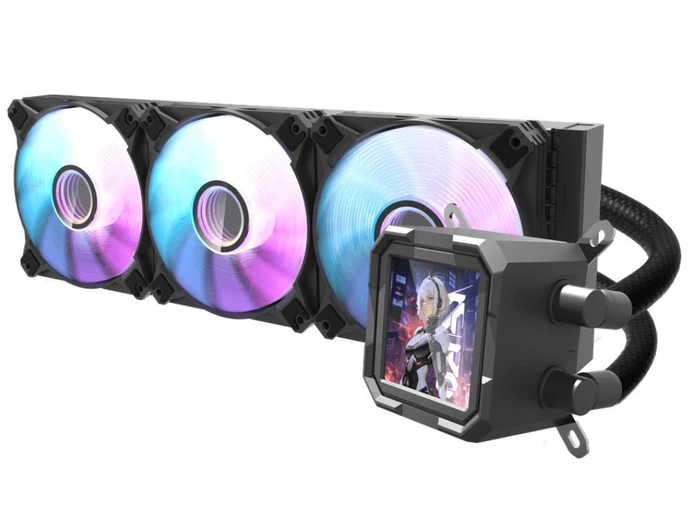 DarkFlash DV360S 360mm ARGB LCD Display Liquid CPU Cooler- Black