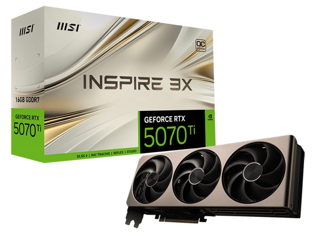 MSI GeForce RTX 5070 Ti 16G Inspire 3X OC Graphics Card