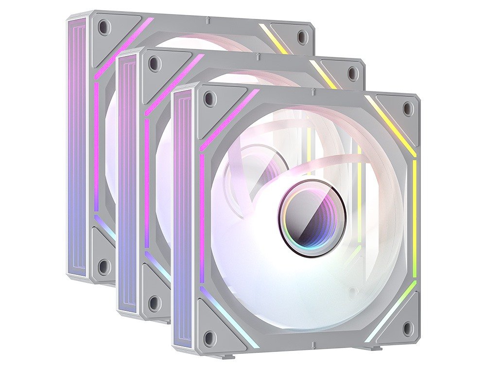 Karuza Blade FA42 120mm ARGB Daisy-chain Modular Fans - White (3-Pack)