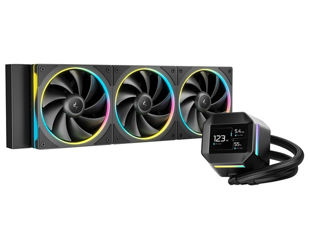 Deepcool LM360 360mm Compact 2.4" IPS Display Liquid CPU Cooler - Black
