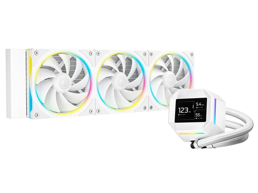 Deepcool LM360 360mm Compact 2.4" IPS Display Liquid CPU Cooler - White