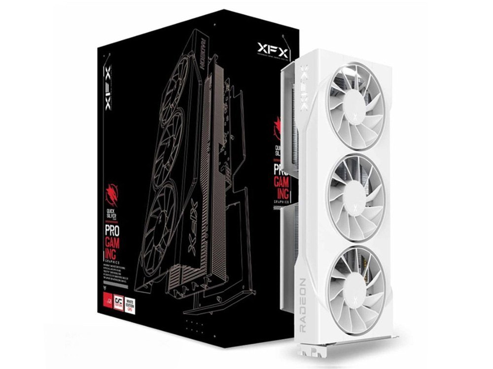 XFX Swift Radeon RX 9060 XT OC Triple Fan Gaming Edition 16GB Graphics Card - White