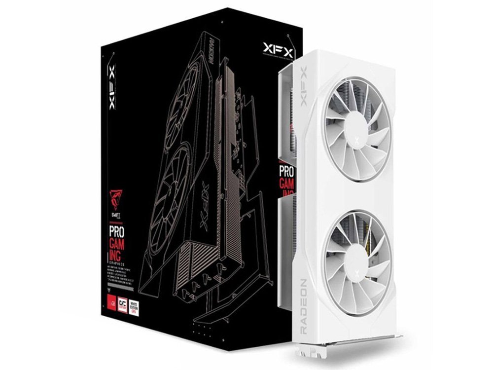 XFX Swift Radeon RX 9060 XT OC Gaming Edition 16GB Graphics Card - White