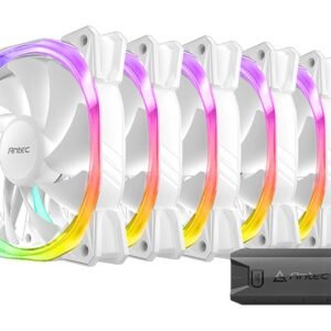 Antec Fusion 120mm ARGB Fans with ARGB Controller – White (5-Pack)