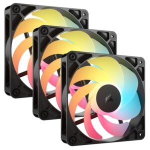 Corsair RS120-R ARGB 120mm PWM Reverse Fans – Black (3-Pack)