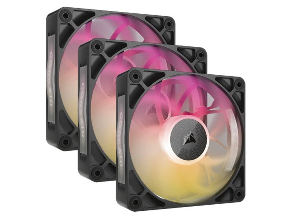 Corsair iCUE LINK RX120 MAX RGB 120mm PWM Thick Fans - Black (3-Pack)