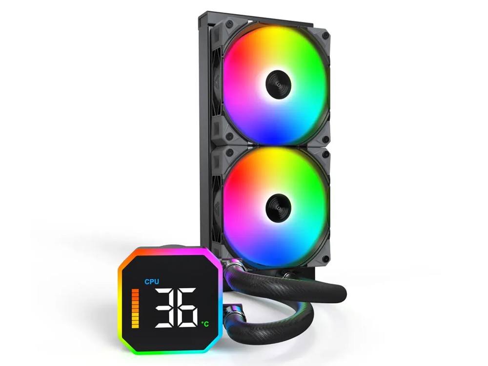 Montech HyperFlow Digital 240 All-In-One CPU Cooler - Black