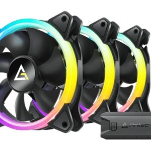 Antec Neon 12 ARGB PWM 120mm Case Fan with ARGB Controller (3-Pack)