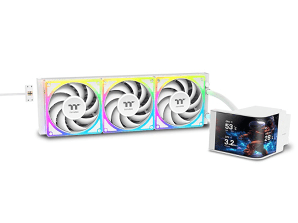 Thermaltake MAGCurve 360 Ultra ARGB with 6.67" Curved AMOLED Display AIO Liquid CPU Cooler - Snow Edition
