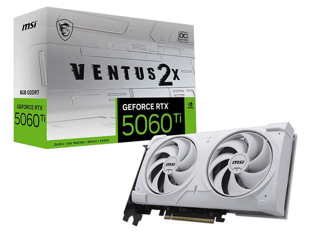 MSI GeForce RTX 5060 Ti 8G VENTUS 2X OC WHITE PLUS Graphics Card