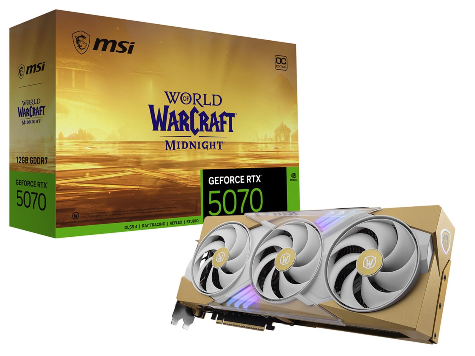 MSI GeForce RTX 5070 12G World of Warcraft Midnight Light Edition OC Graphics Card
