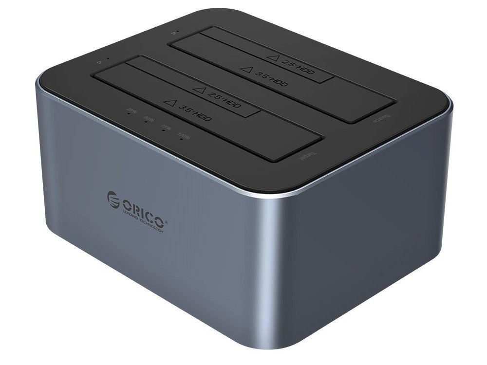 Orico 2.5"/3.5" SATA HDD/SSD Dual-Bay Dock with Offline Clone Function