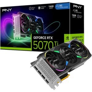 PNY EPIC-X GeForce RTX 5070 Ti 16GB OC ARGB Triple Fan GDDR7 Graphics Card