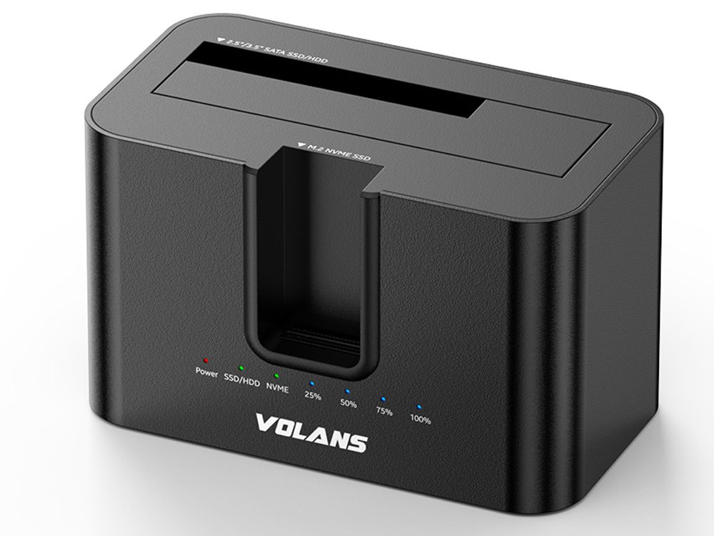 VOLANS VL-DS50 Dual Bay USB-C Aluminium Docking Station