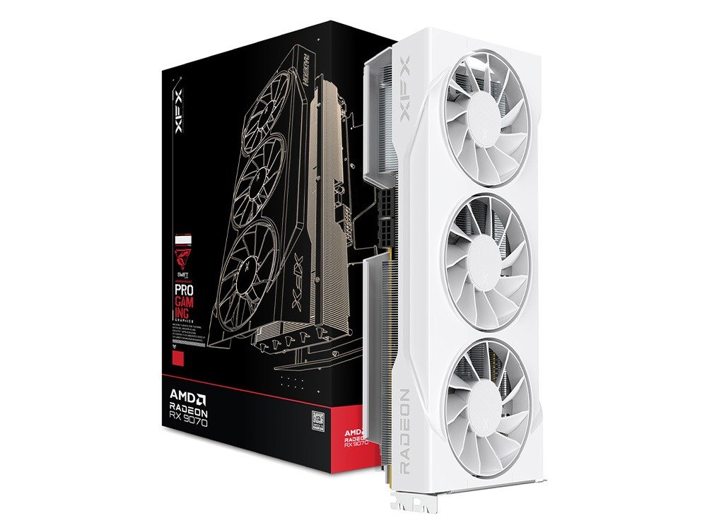 XFX Swift Radeon RX 9070 GRE White Triple Fan 12GB GDDR6 Graphics Card