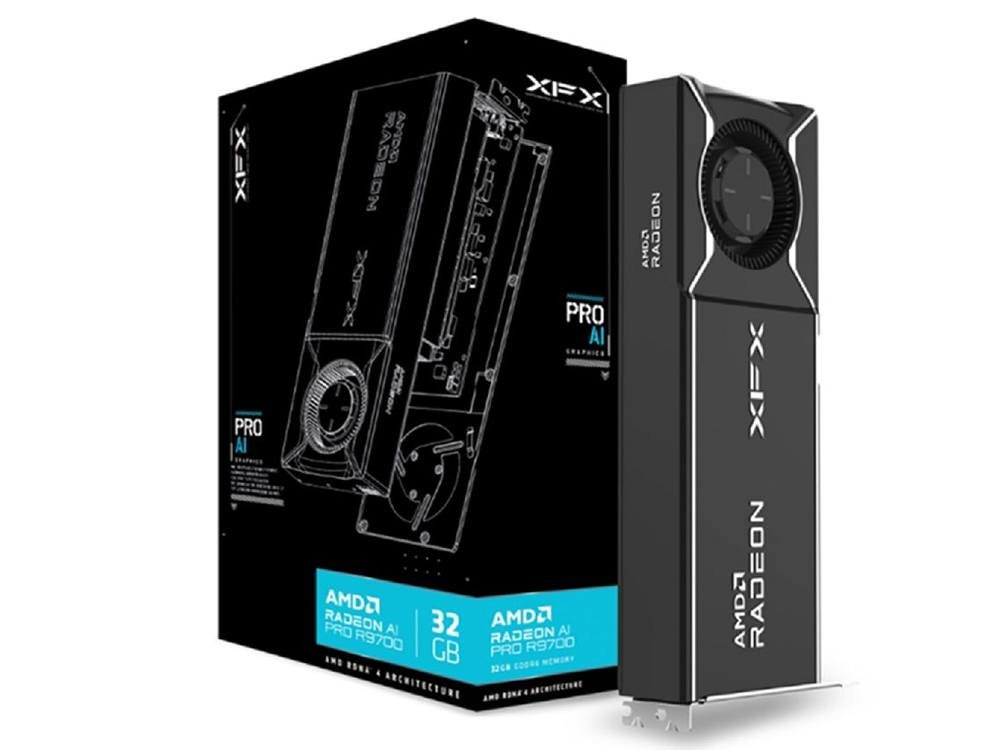 XFX AMD Radeon AI Pro R9700 Blower 32GB GDDR6 PCIe 5.0 Graphics Card
