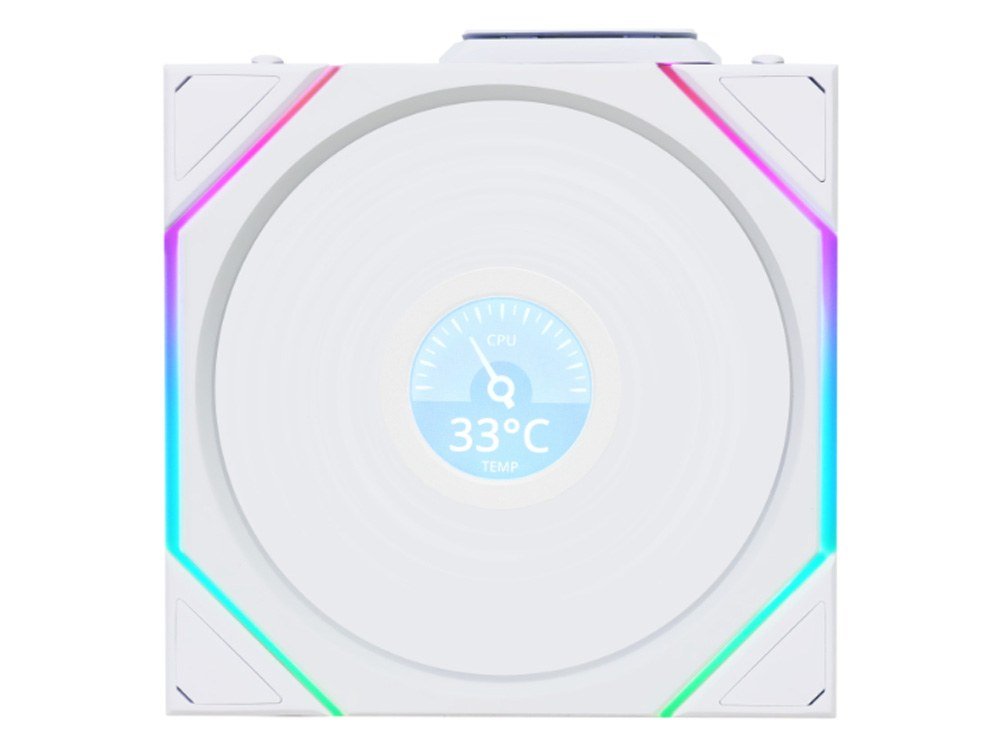 Lian Li UNI FAN TL140 LCD Wireless 140mm ARGB PWM Single Case Fan - White