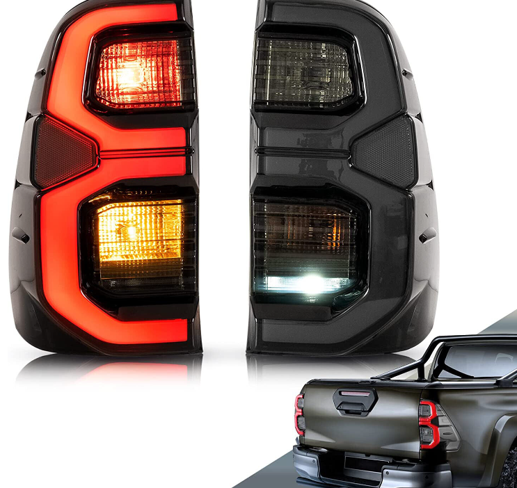 Vland Smoked LED Tail Lights For Toyota Hilux 2015-2025 With Start-up Animation