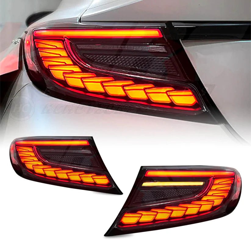 Red Lens Full LED Dragon Scale Taillights for 2021-2024 Toyota GR86 and Subaru BRZ