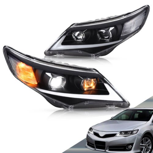 VLAND LED Projector Headlights For 2012-2014 Toyota Camry Front Lamps Left+Right